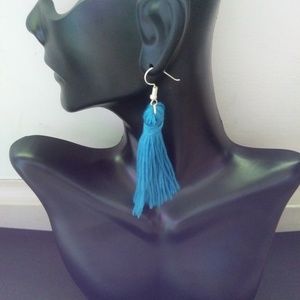 Blue Tassel Earrings